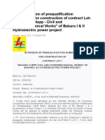 Extension of Prequalification Submission For Construction of Contract Lot-1 Bakaru I & II Hydroelectric Power Project