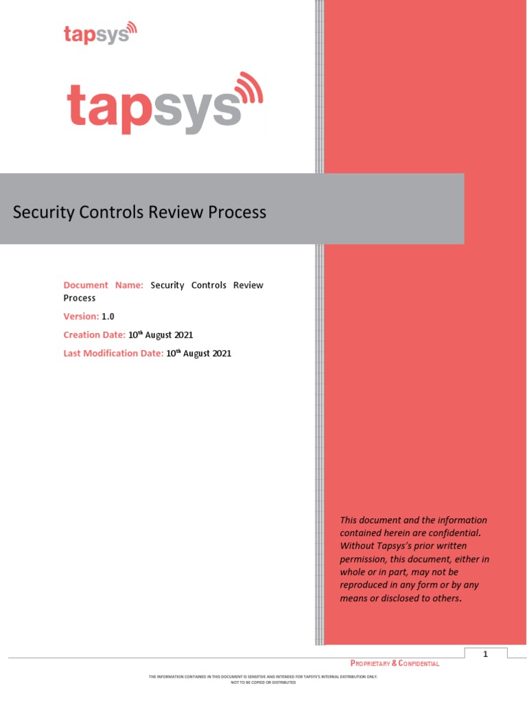Security Controls Review Process Guide | PDF | Proprietary Software ...