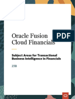 Subject Areas For Transactional Business Intelligence in Financials