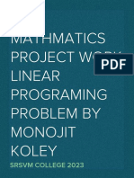 BSC Mathmatics Project Work Linear Programing Problem by Monojit Koley From Burdwan University