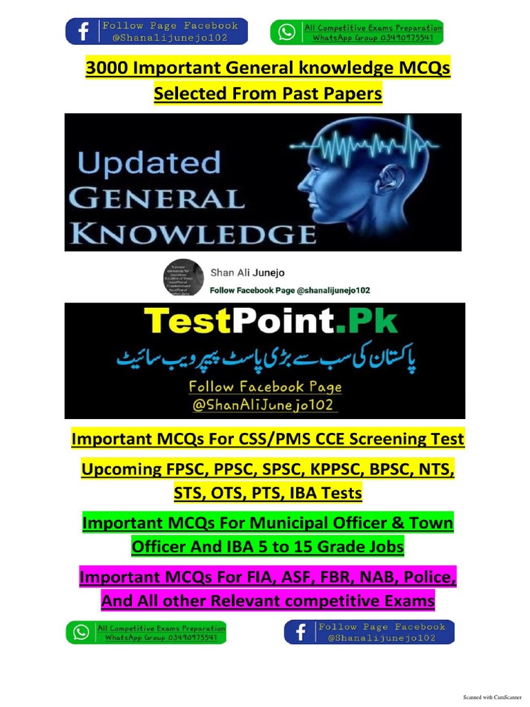 3000 Gk Mcqs Copied From Testpoint Pk Pdf