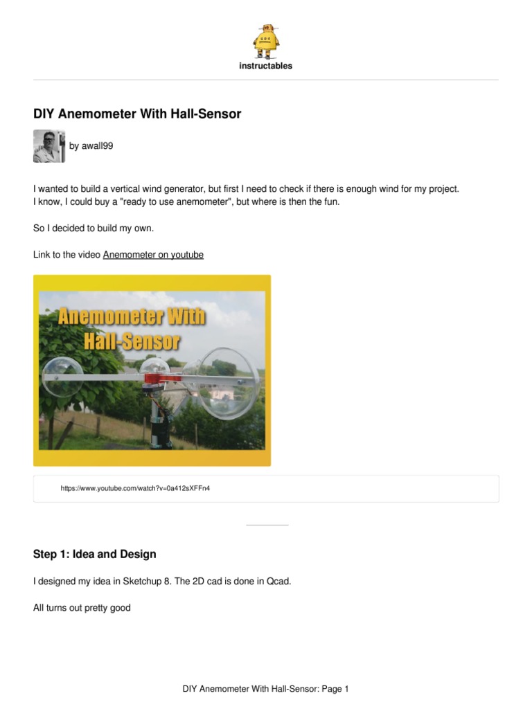 DIY Anemometer With Hall Sensor PDF Electricity Electrical