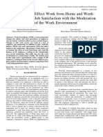 Analysis of The Effect Work From Home and Work - Life Balance On Job Satisfaction With The Moderation Role of The Work Environment