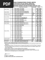 2023 Bece Timetable