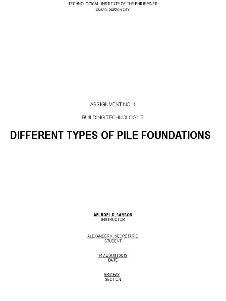 Types of Pile Foundations Explained | PDF | Deep Foundation | Civil ...