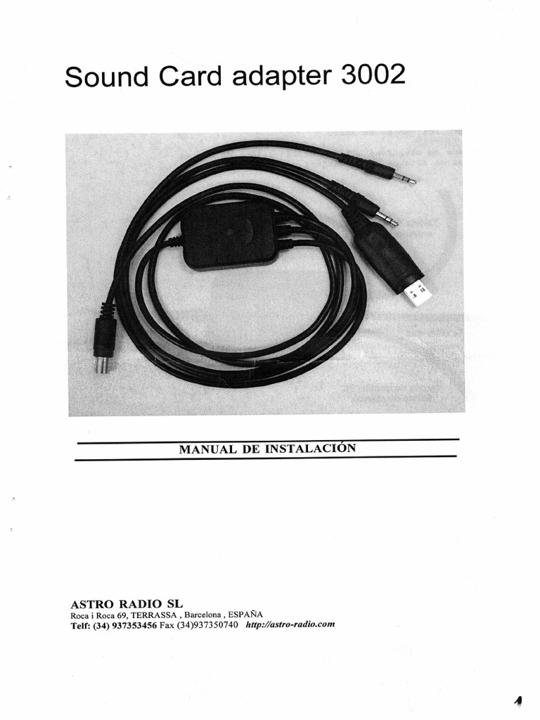 Sound Card Adapter 3002 Spanish User Manual PDF