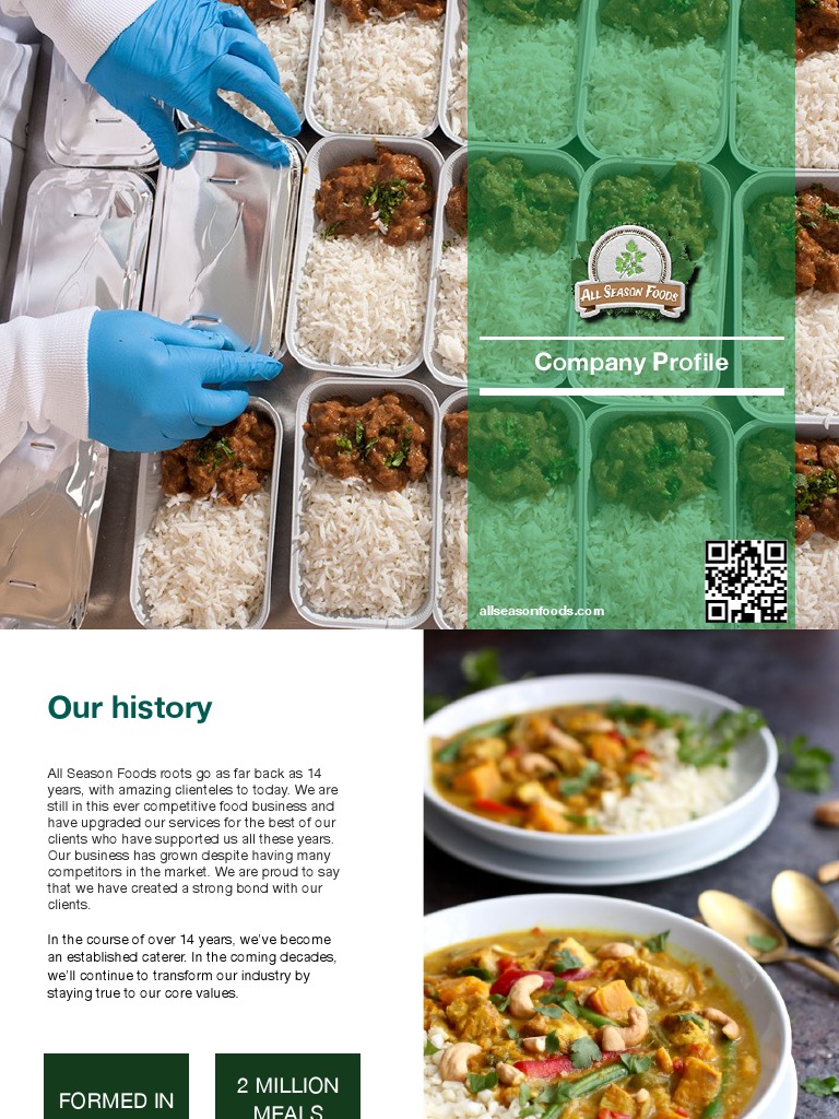 Food Company Profile | PDF | Meal | Restaurants