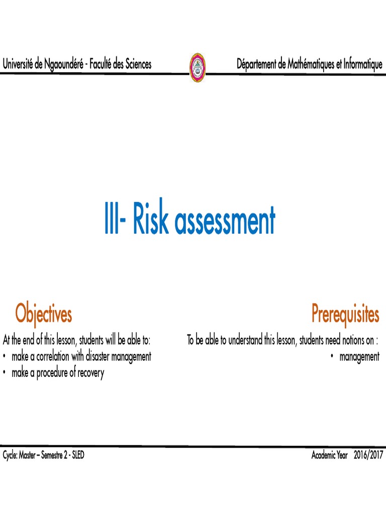 3 Risk Assessment PDF Emergency Management Disaster Recovery