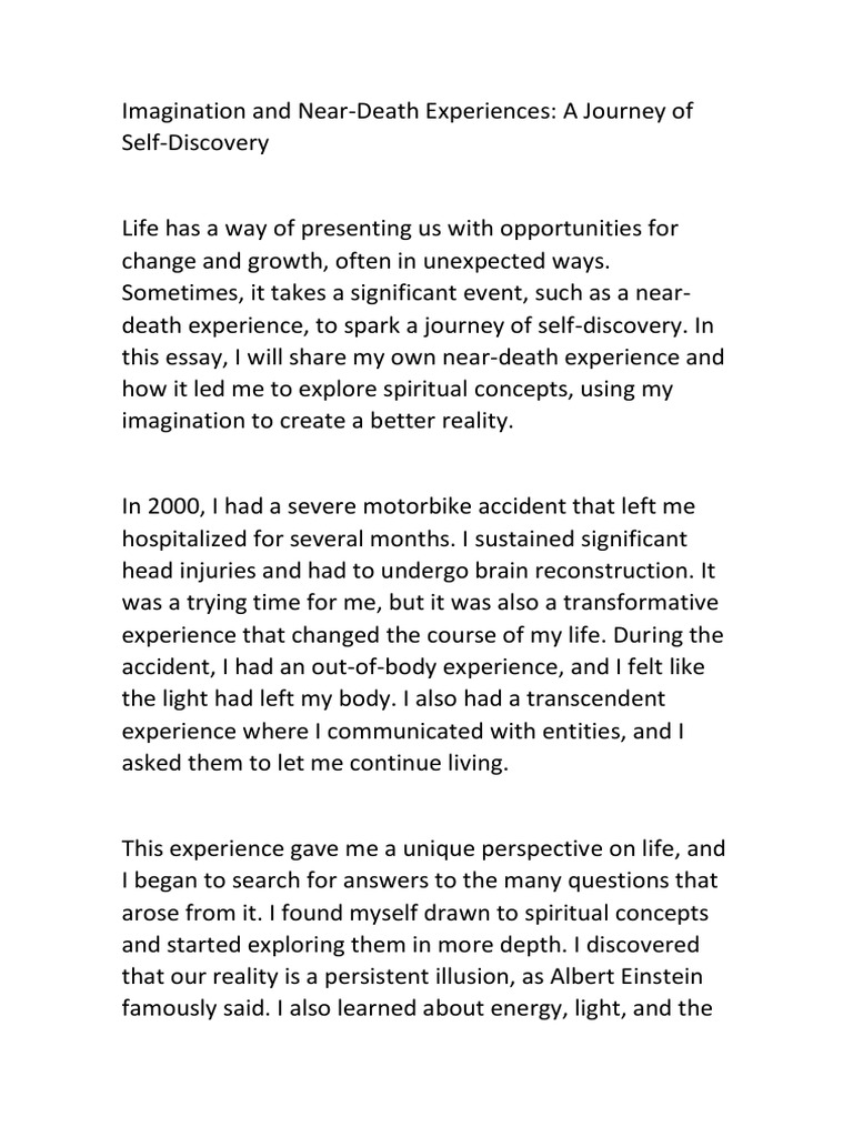 A Journey of SelfDiscovery PDF Experience Imagination