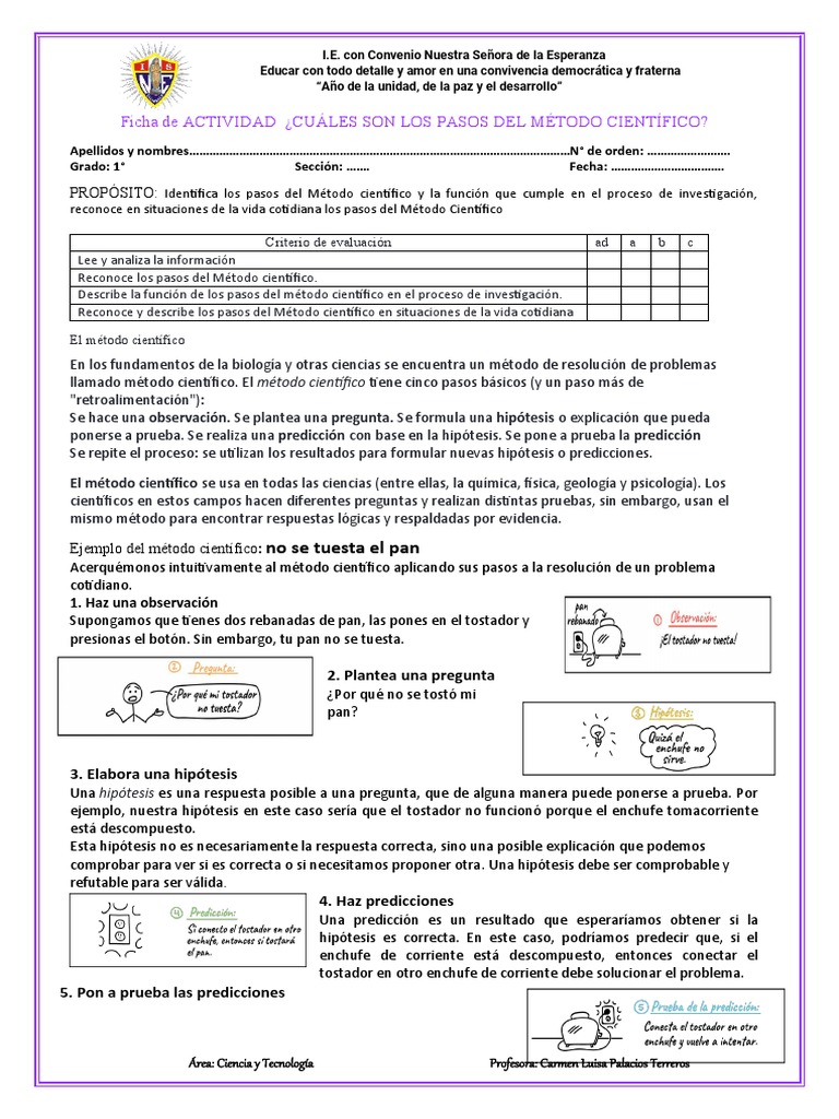 Actividad Cuales Son Los Pasos Del Metodo Cientifico | PDF | Hipótesis ...