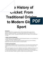 The History of Cricket - From Traditional Origins To Modern Global Sport