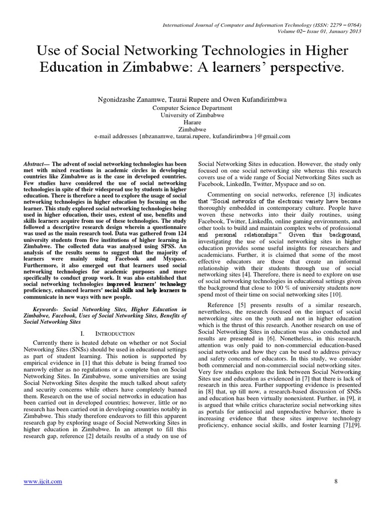 Challenges And Perceptions Towards Use Of Social Media In Higher