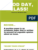 Various Kinds of Position Paper