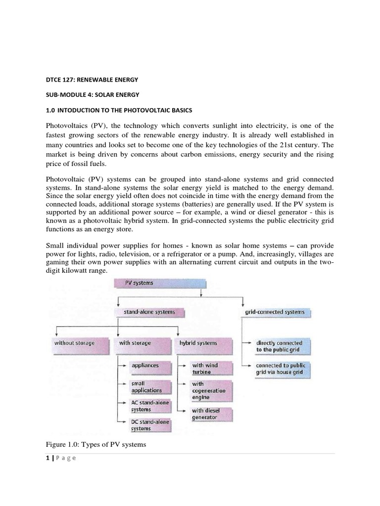 Introduction to Photovoltaic Systems | PDF | Photovoltaic System ...