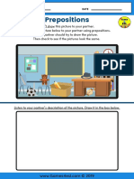 Prepositions Worksheet Describe and Draw