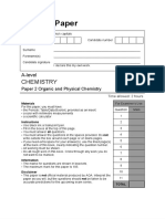 AQA A Level Chemistry Practice Paper 2 2023