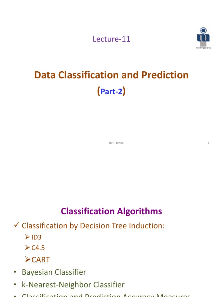 Data Classification and Prediction : Lecture-11 | PDF | Statistical ...