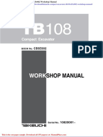 Takeuchi Compact Excavator Tb108cb5e002 Workshop Manual