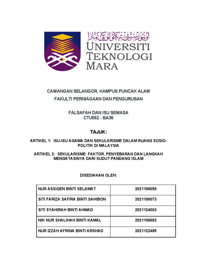 Ctu 552 Ulasan Artikel Sekularisme Pdf