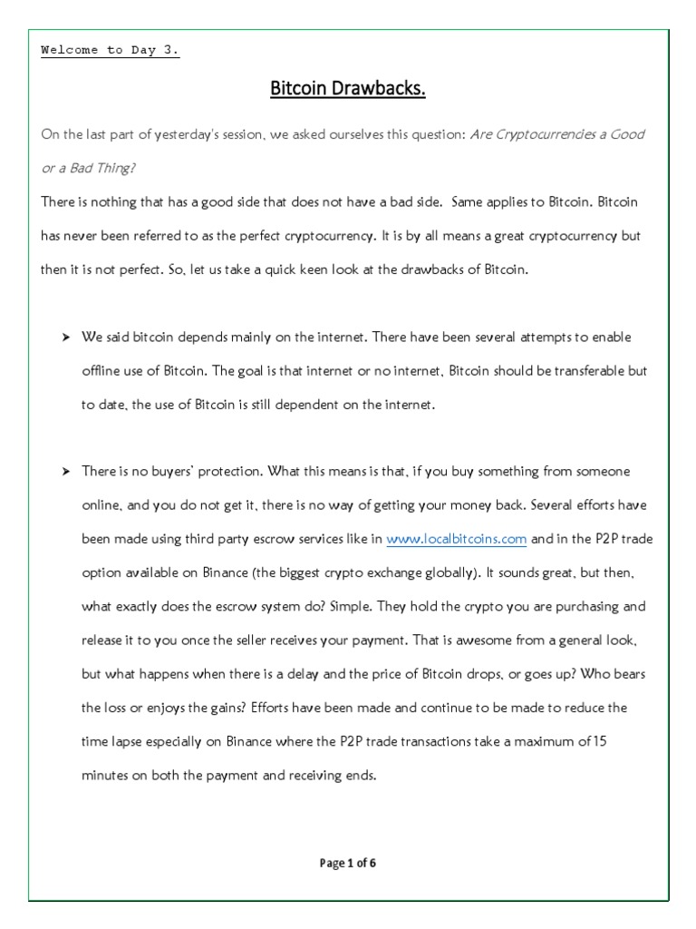 Day 3 - BTC Drawbacks and The BTCV Opportunity. | PDF | Cryptocurrency |  Bitcoin