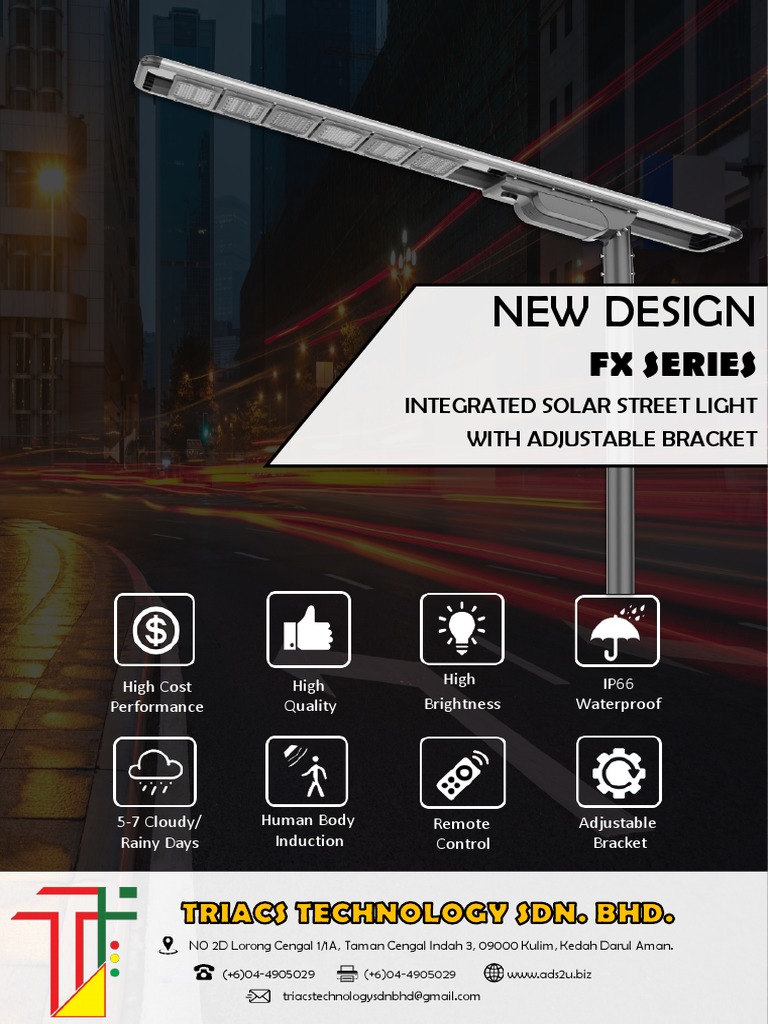 FX Series Solar Street Light Overview | PDF | Light Emitting Diode ...