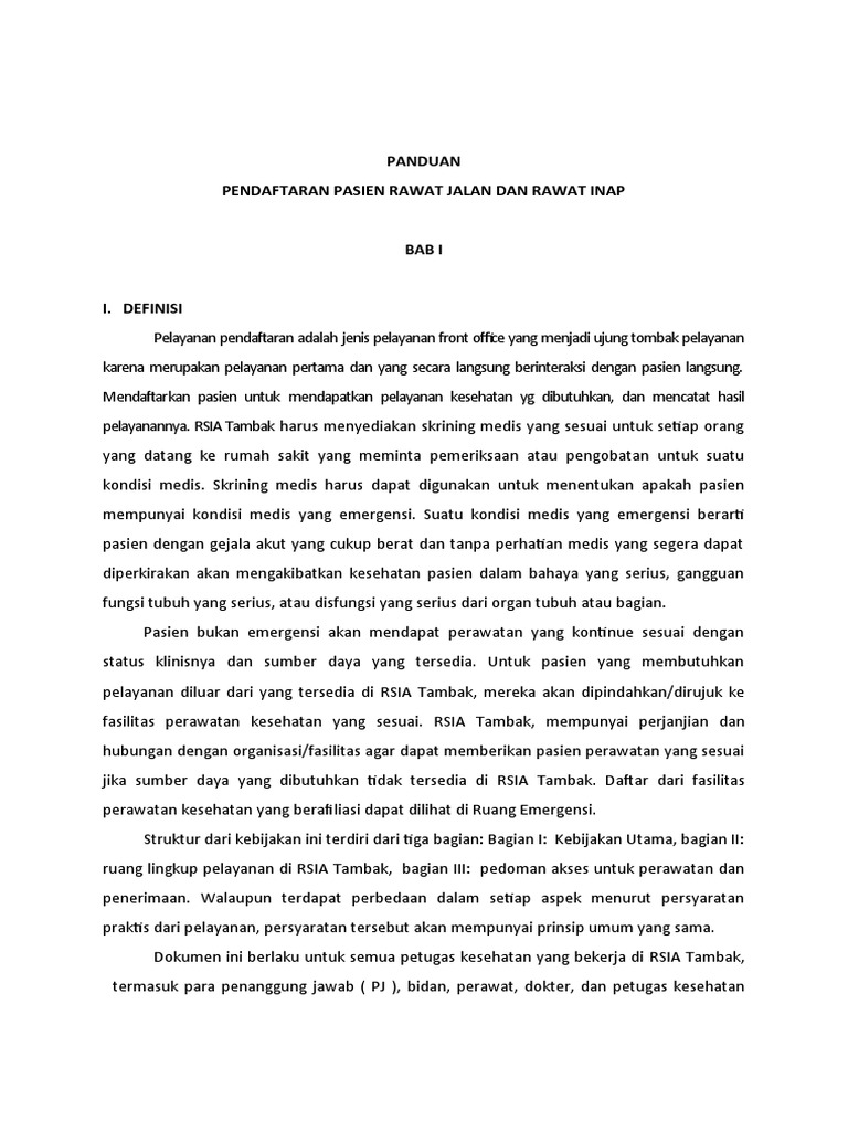 Panduan Pendaftaran Pasien Rajal Dan Ranap | PDF