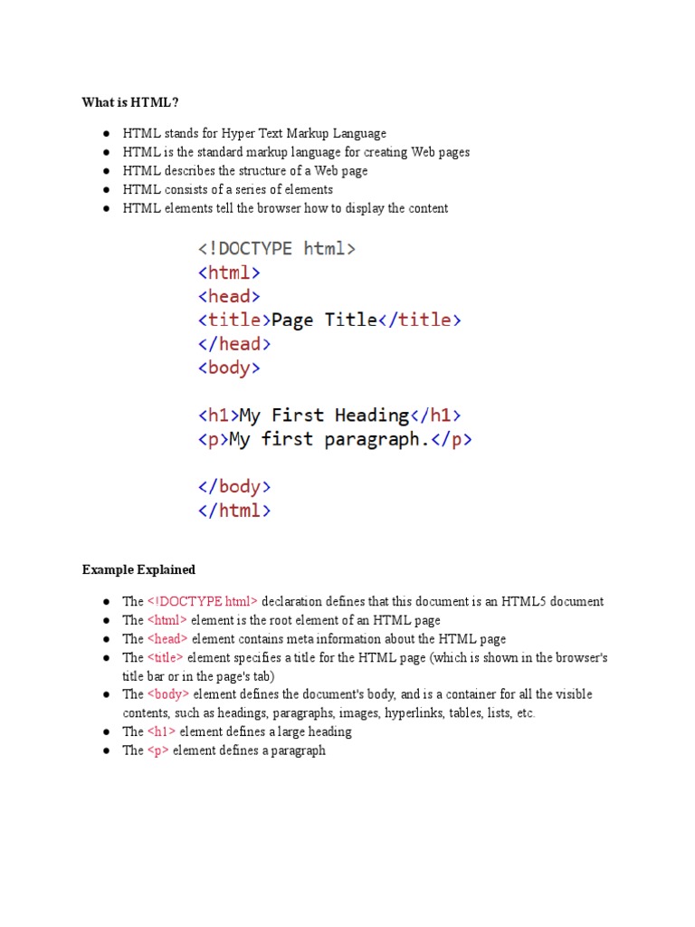 HTML Course | PDF | Html Element | Html