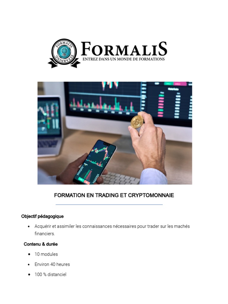Formation Trading et Cryptomonnaies Online | PDF | Opérateur de marché |  Crytomonnaies