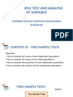 Two Sample Test & ANOVA Session 5