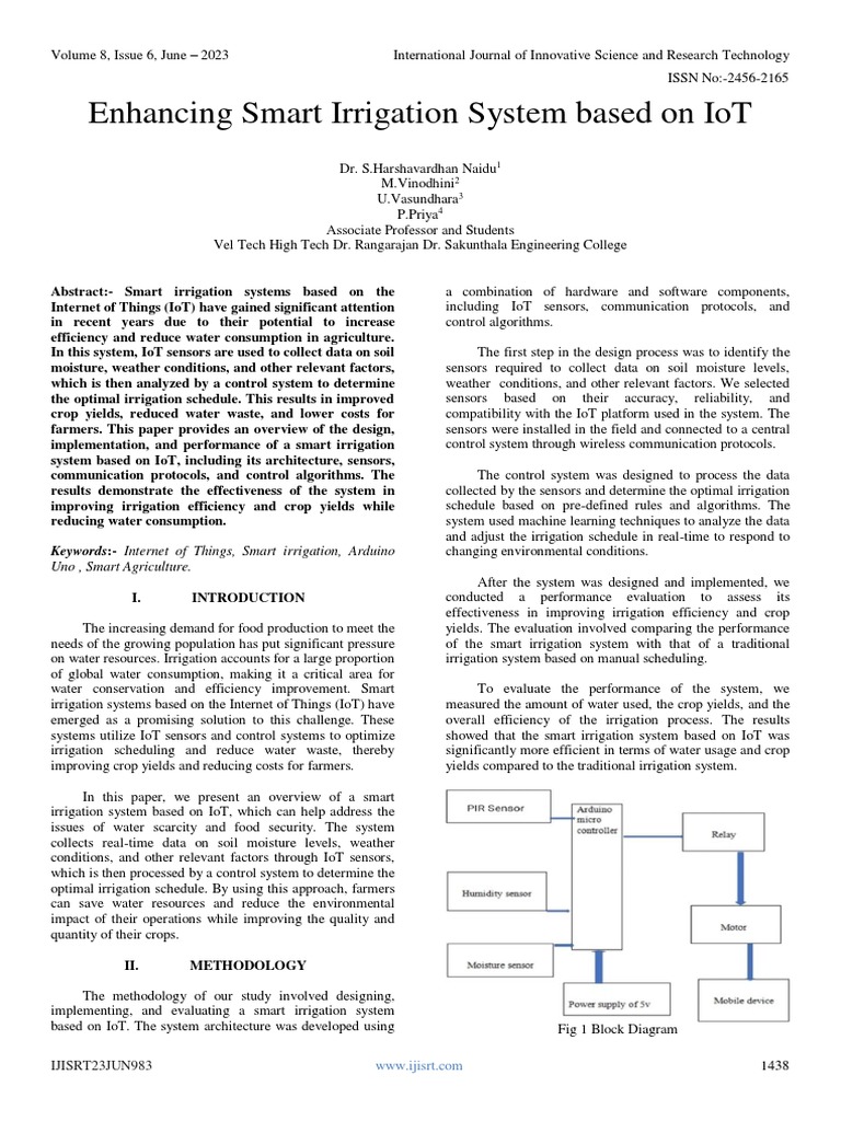 Enhancing Smart Irrigation System Based On IoT Circuit Diagram