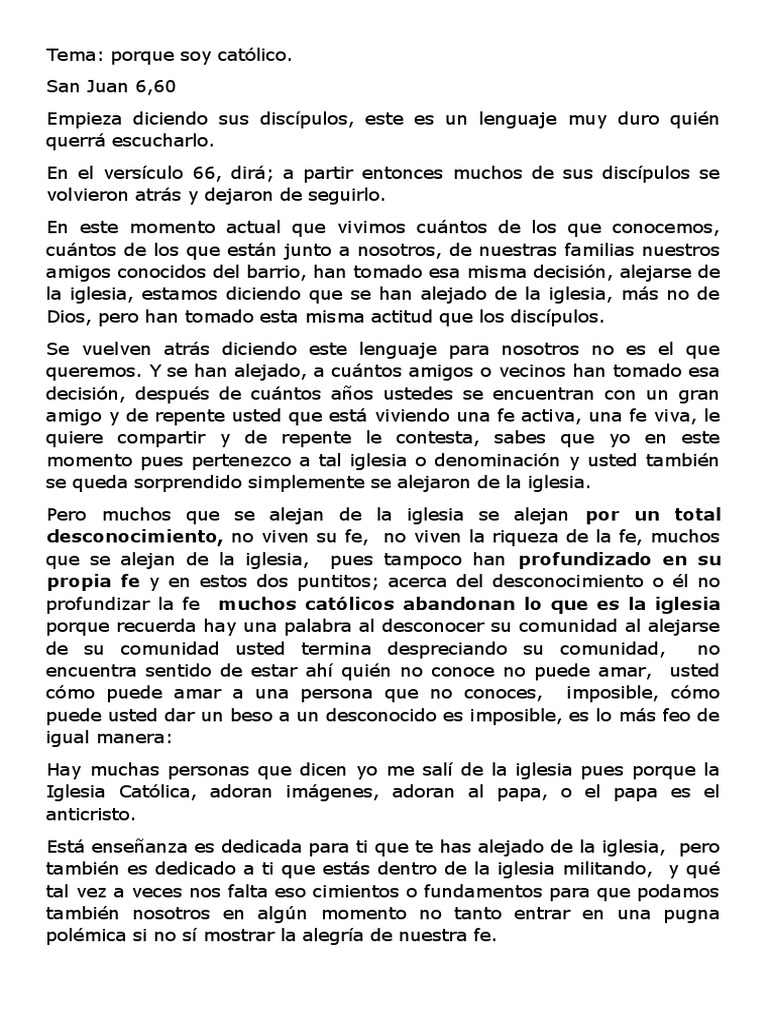 Tema Porque Soy Catolico | PDF | Pablo el apóstol | Fe