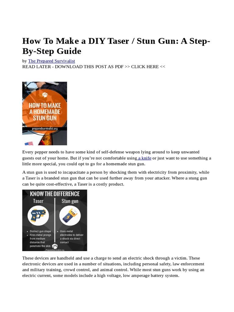 How To Make A DIY Taser Stun Gun A Step-By-Step Guide | PDF | Switch
