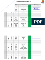 Liste de Vocabulaire HSK 2