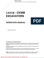 Case Crawler Excavator Cx31b Cx36b Operators Manual