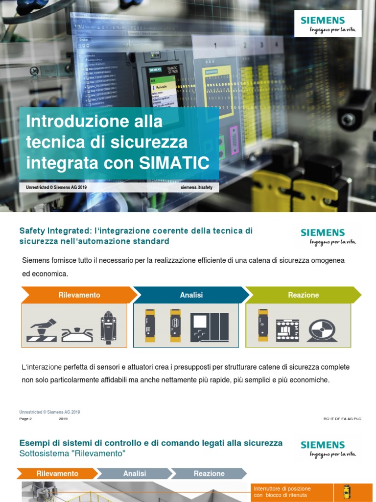 Introduzione Tecnica Sicurezza Integrata Con Simatic 2019 | PDF