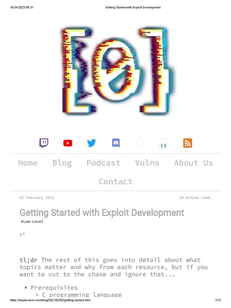 Getting Started With Exploit Development | PDF | Software Development ...