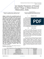 Analysis of Water Quality Parameters of Ground Water in Walkheda Village in Dhule District of Maharashtra, India