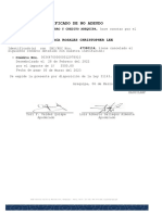 Certificado de No Adeudo: Carhuamaca Rosales Christopher Lee