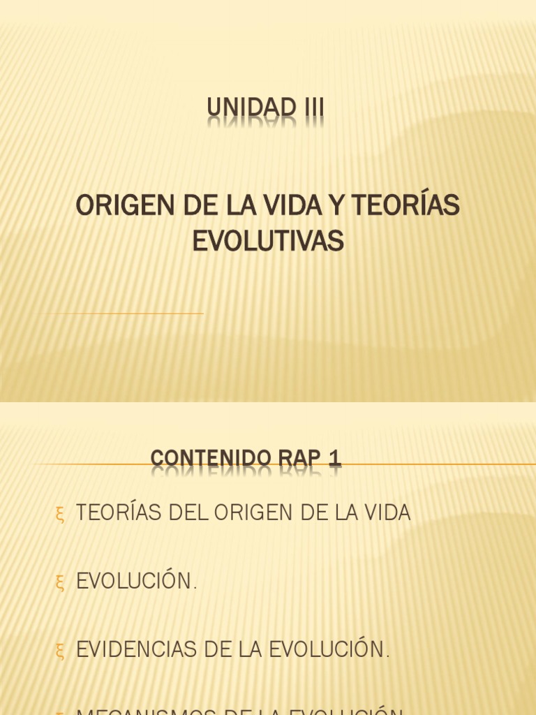Teorías del Origen y Evolución de la Vida | PDF | Evolución | Seleccion ...