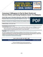 Consumers Willingness To Pay For Basic Goods and Services Before and During Pandemic Covid 19 in Malaysia
