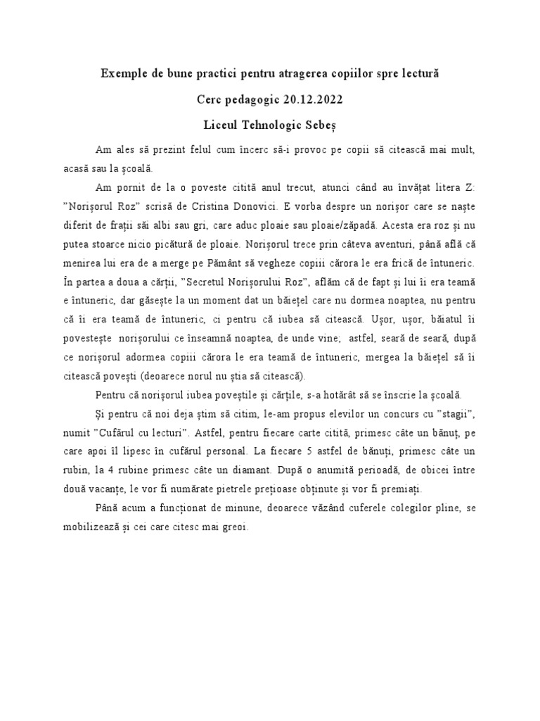 Exemple de Bune Practici | PDF