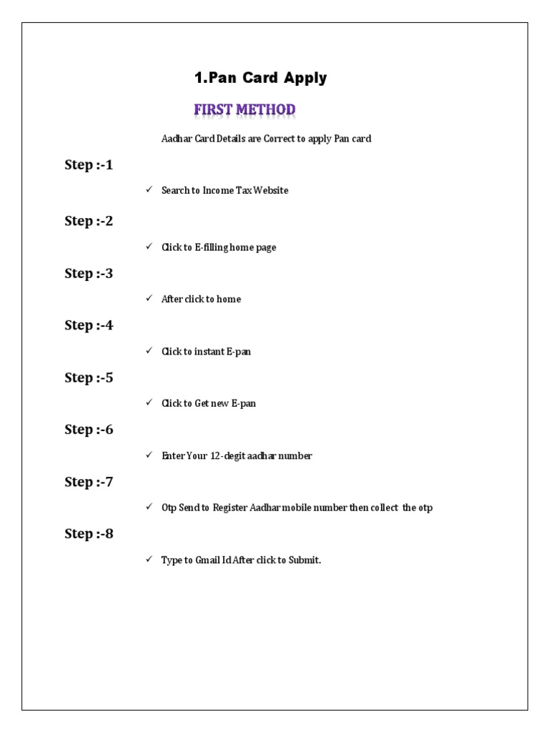 Pan Card Apply Refund