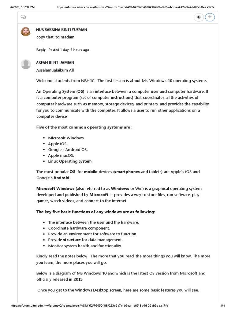 Ms windows windows 10 os pdf operating system microsoft windows