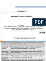 Pertemuan 5 Strategi Kompetitif Generik: Manajemen Strategis