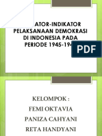 Indikator Indikator Pelaksanaan Demokrasi Di Indonesia Pada Periode 1945 1949