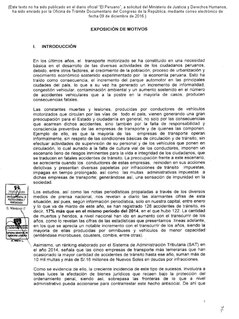 Proyecto de Ley DL 1190 del Congreso | PDF