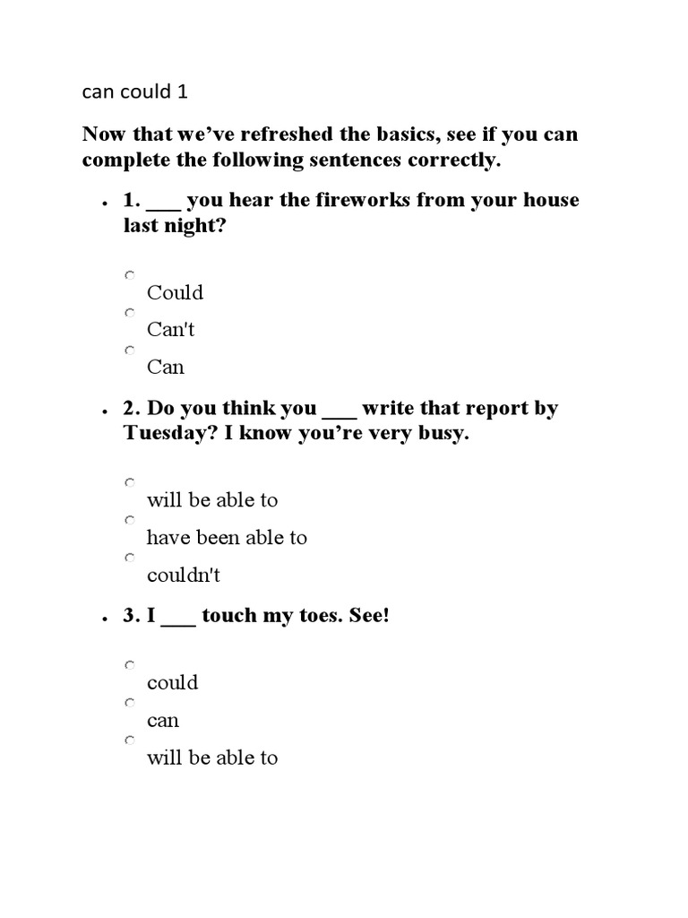 Can Could 1 | PDF