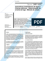 NBR 14016 - Aquecedores Instantaneos de Agua e Torneiras Eletricas - Determinacao Da Corrente de