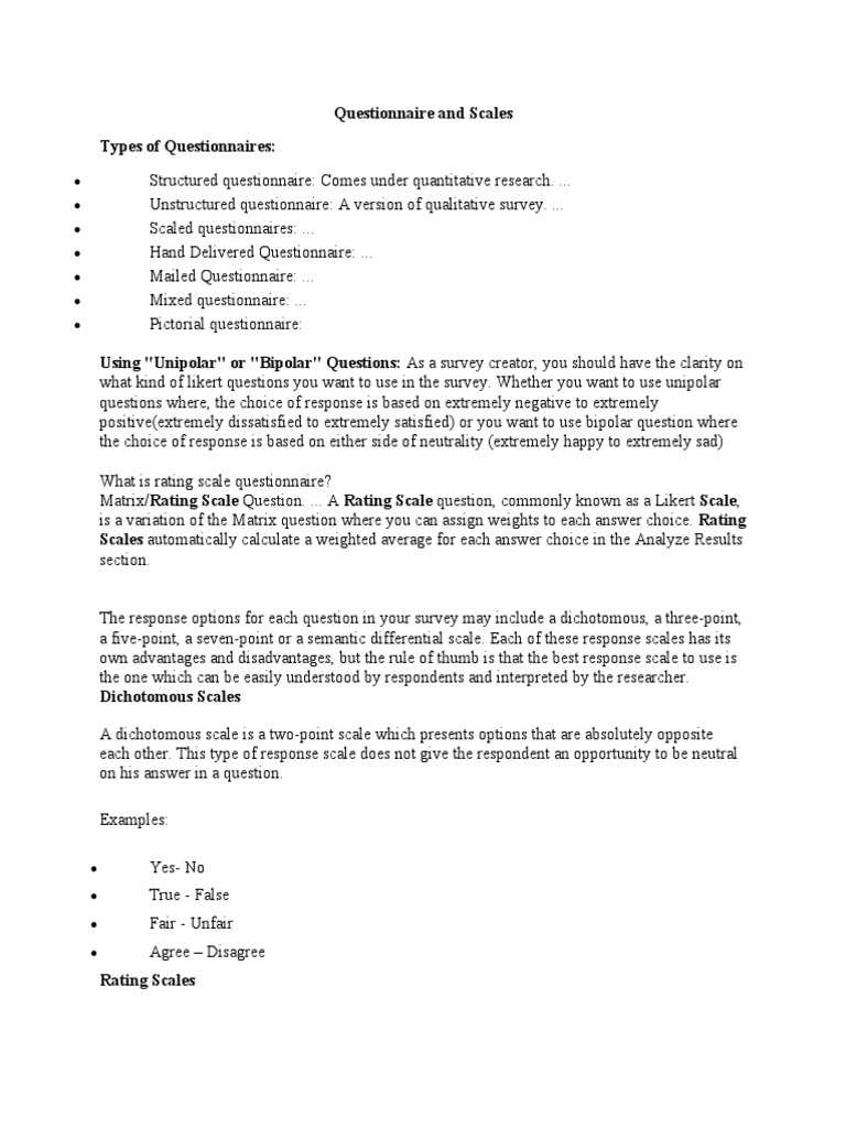 Lecture 6 Questionnaire Notes 11-4-22 | PDF | Questionnaire | Statistics