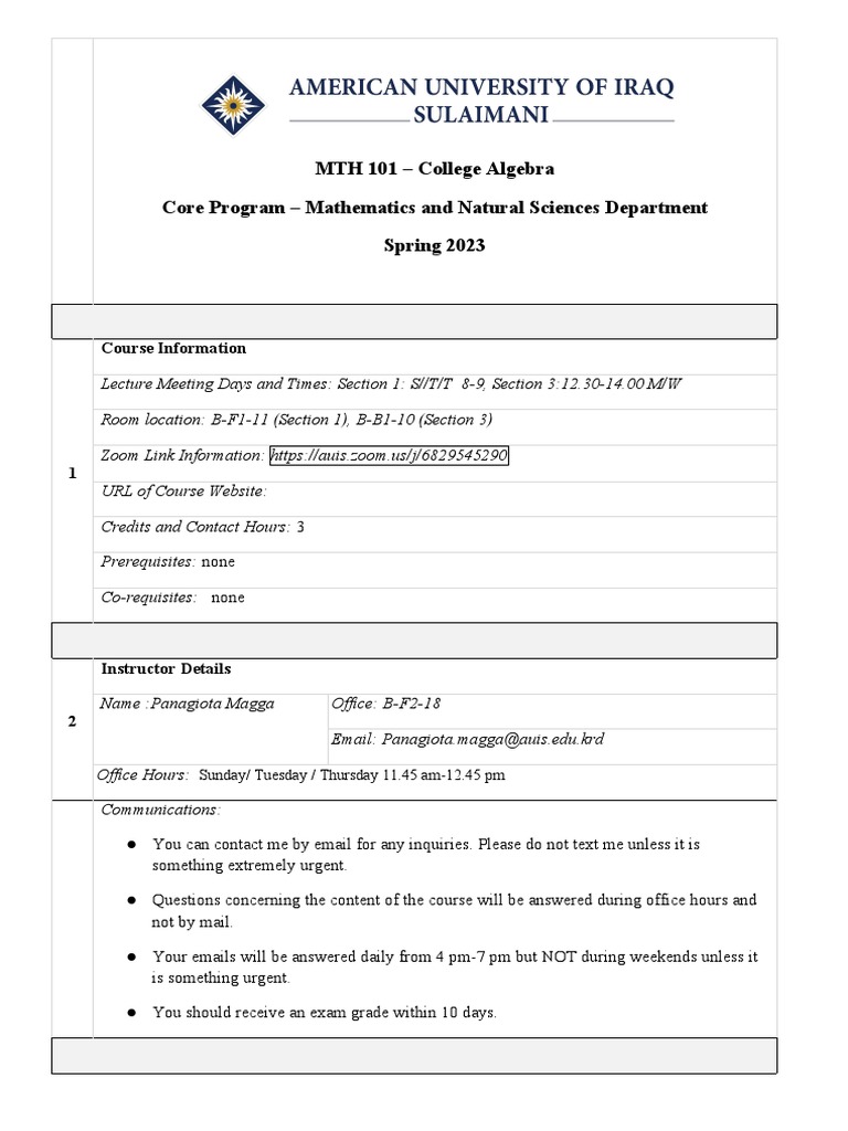 Math 101 syllabus spring 2023 pdf course credit equations